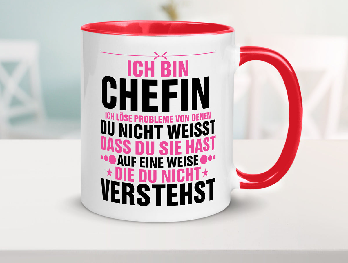 Löse Probleme: Chefin | Führungskraft Vorgesetzte lustiger Spruch Geschenk Tasse