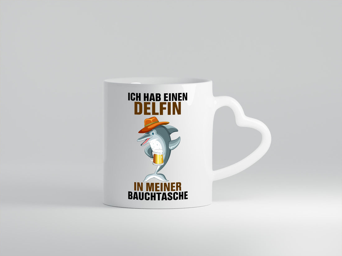 Ich hab einen Delfin in meiner Bauchtasche | Party Bier Humor Geschenkidee Tasse