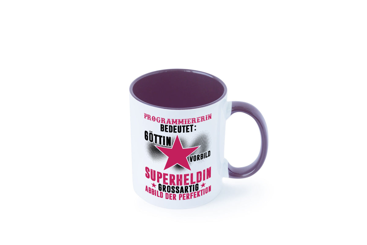 Bedeutung von Programmiererin | Software Entwickler lustiger Spruch Geschenk Tasse