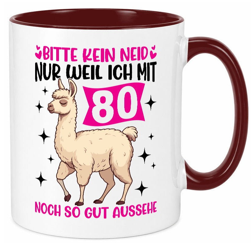 80. Geburtstag | 80 Jahre Lama gut aussehen Geschenk Geschenkidee lustiger Tasse