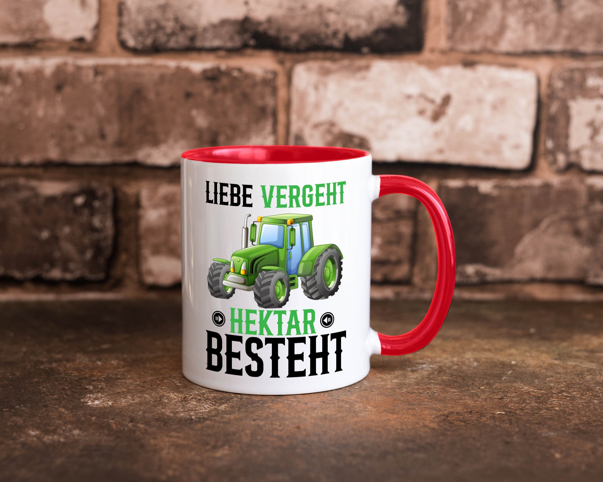 Liebe vergeht Hektar besteht | Traktor Bauer landwirt Humor Geschenkidee Tasse