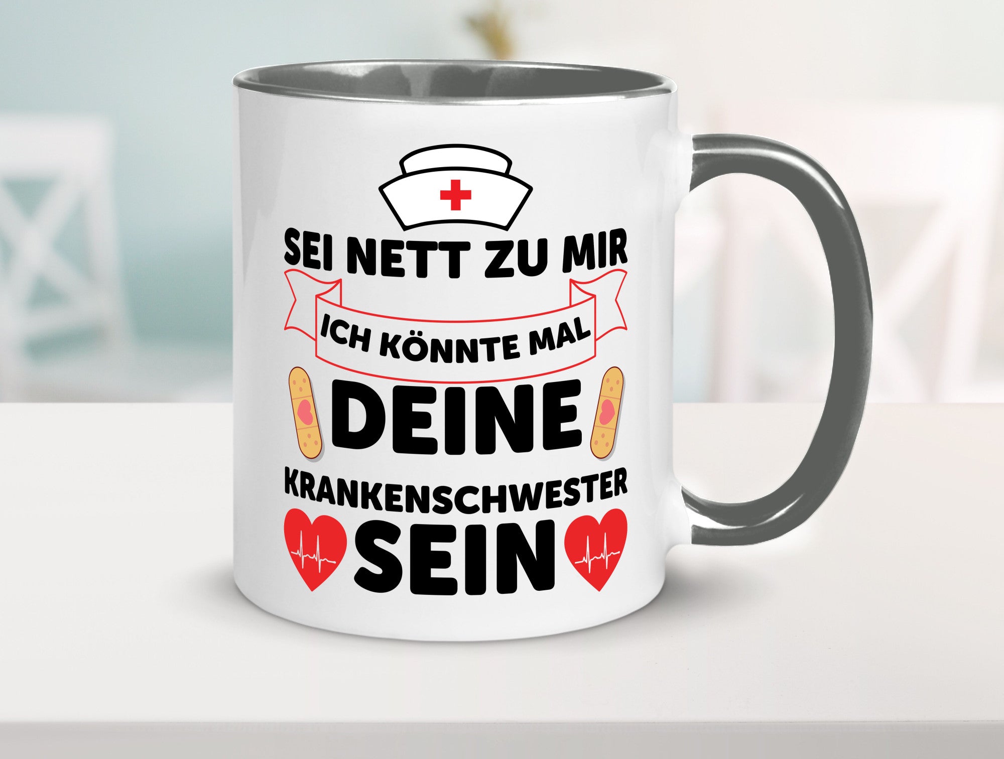 Ich könnte deine Krankenschwester sein | Pflegekraft Geschenkidee Humor Tasse