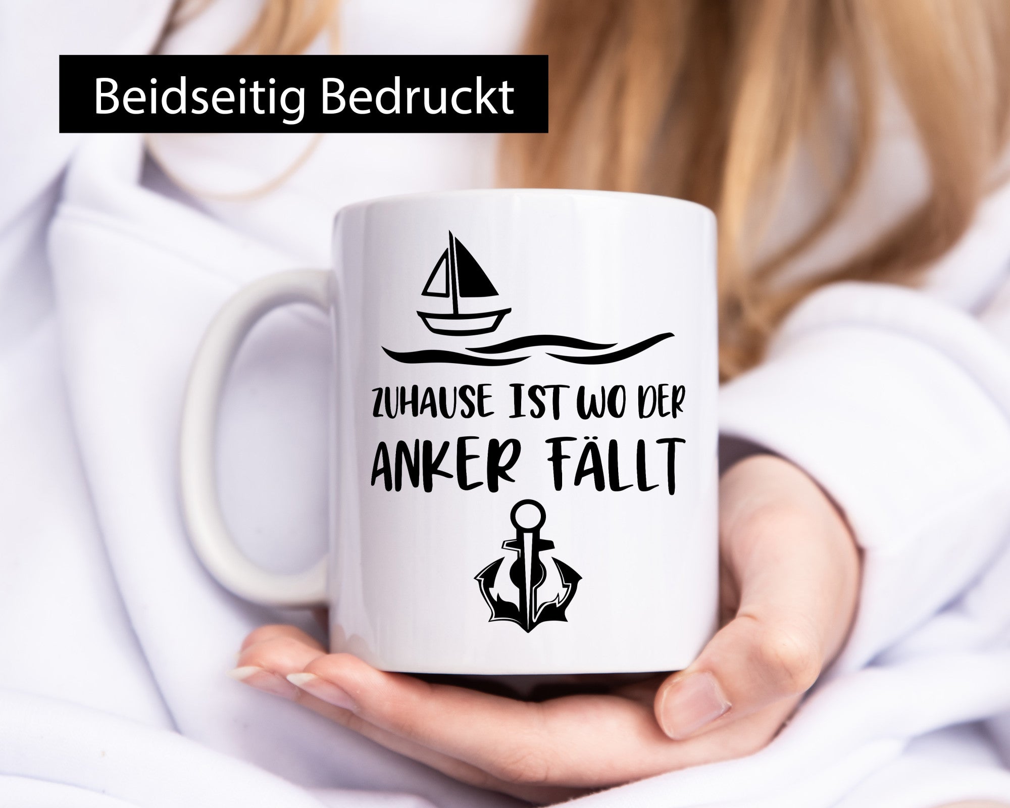 Zuhause ist wo der Anker Fällt | Kapitän Geschenkidee Humor Tasse