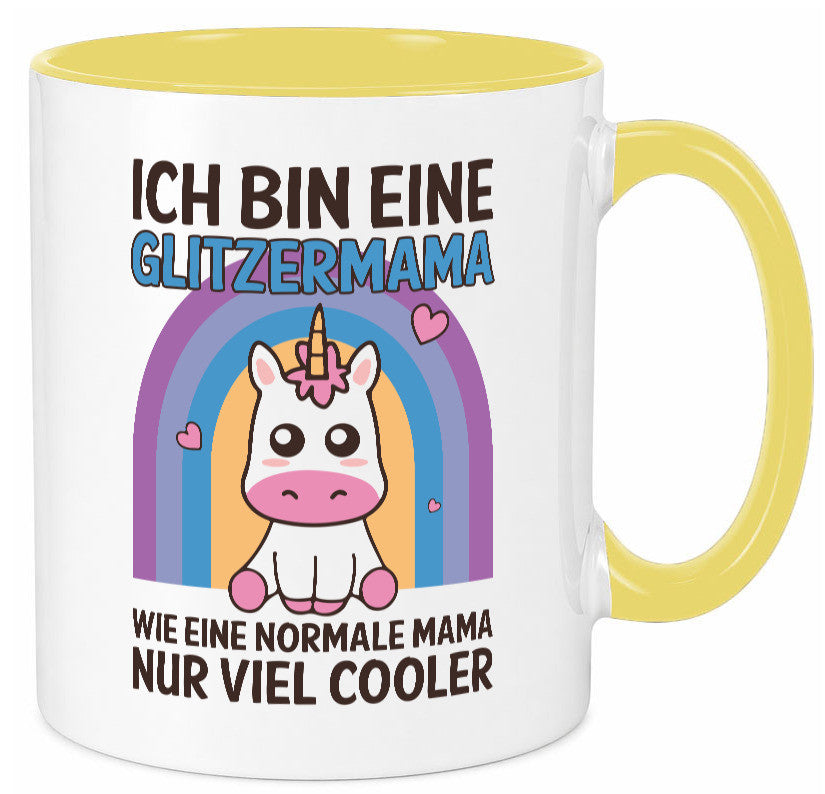 Glitzermama, wie normal, nur cooler | Einhorn Geschenkidee Familie Humor Tasse