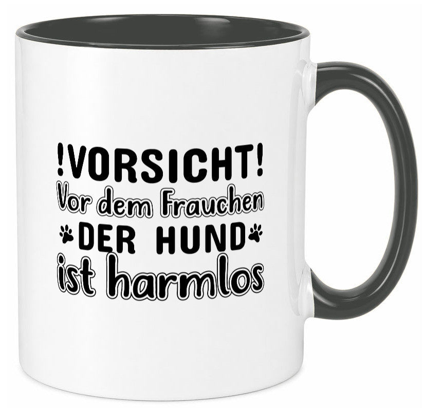 Vorsicht vor dem Frauchen | Hundebesitzerin Pfoten Geschenkidee Tierliebhaber Tasse