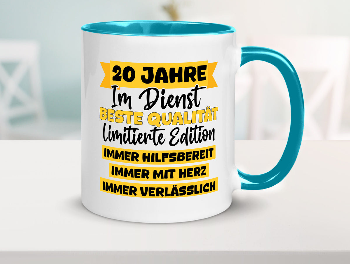 20 Jahre im Dienst | Jubiläum Arbeit v8 Geschenkidee Kollegen Büro Humor Tasse