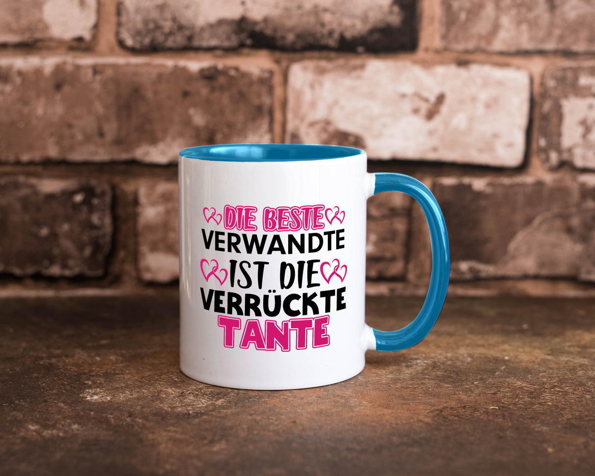 Verrückte Tante | Spruch Patentante Verwandtschaft lustiger Geschenk Humor Tasse