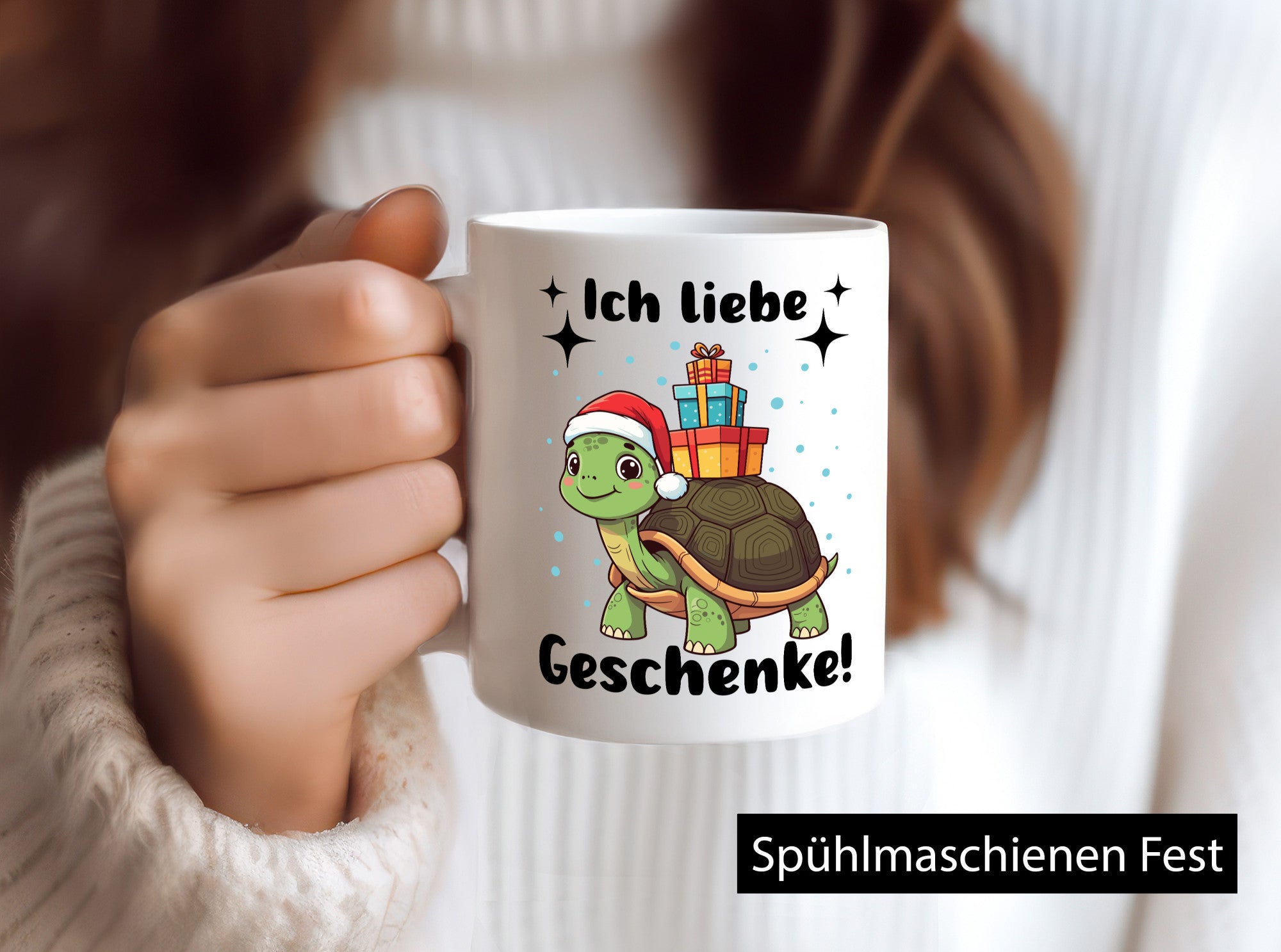 Ich liebe Geschenke | Weihnachtsschildkröte Geschenk Humor Geschenkidee