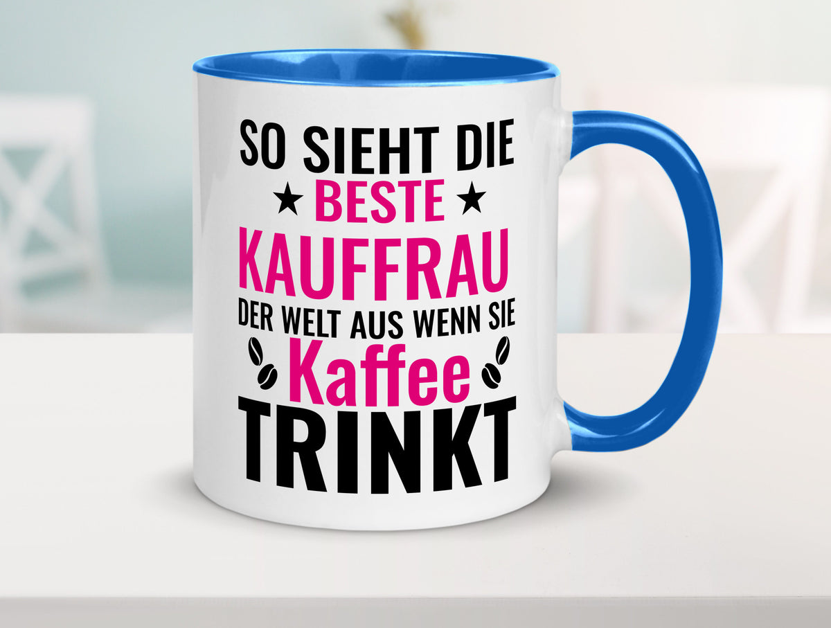 Kaffee trinkt: Kauffrau | Kauffrauen lustiger Spruch Geschenk Humor Tasse