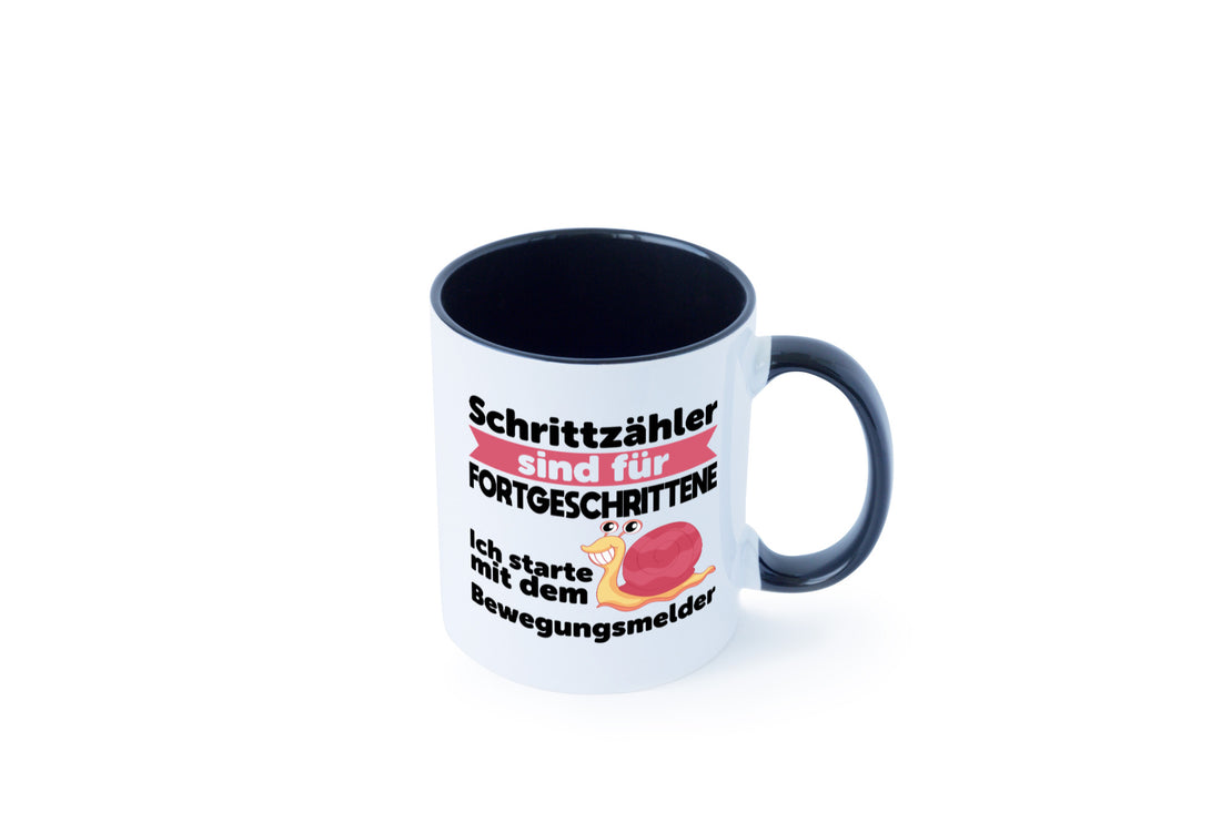 Schrittzähler Fortgeschrittene, Bewegungsmelder | Schnecke Geschenk Humor Tasse