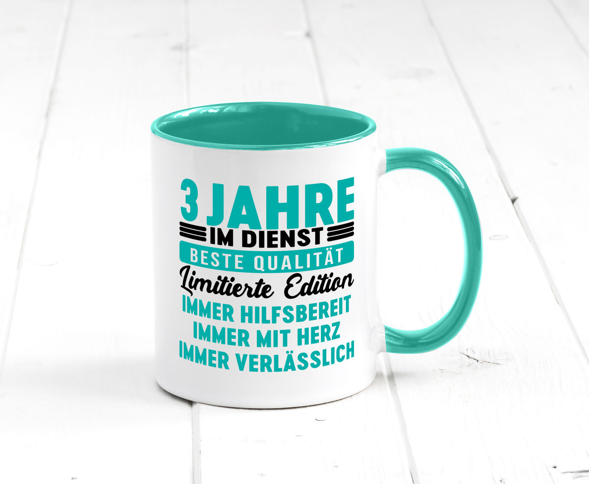 3 Jahre im Dienst | Jubiläum Arbeit v5 lustig Kollegen Büro Geschenk Tasse