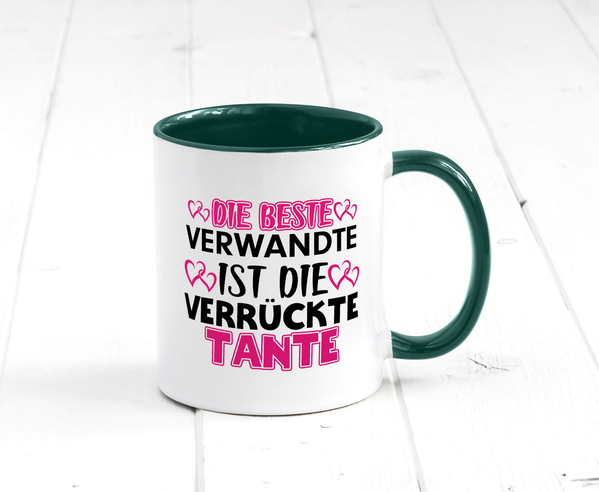Verrückte Tante | Spruch Patentante Verwandtschaft lustiger Geschenk Humor Tasse
