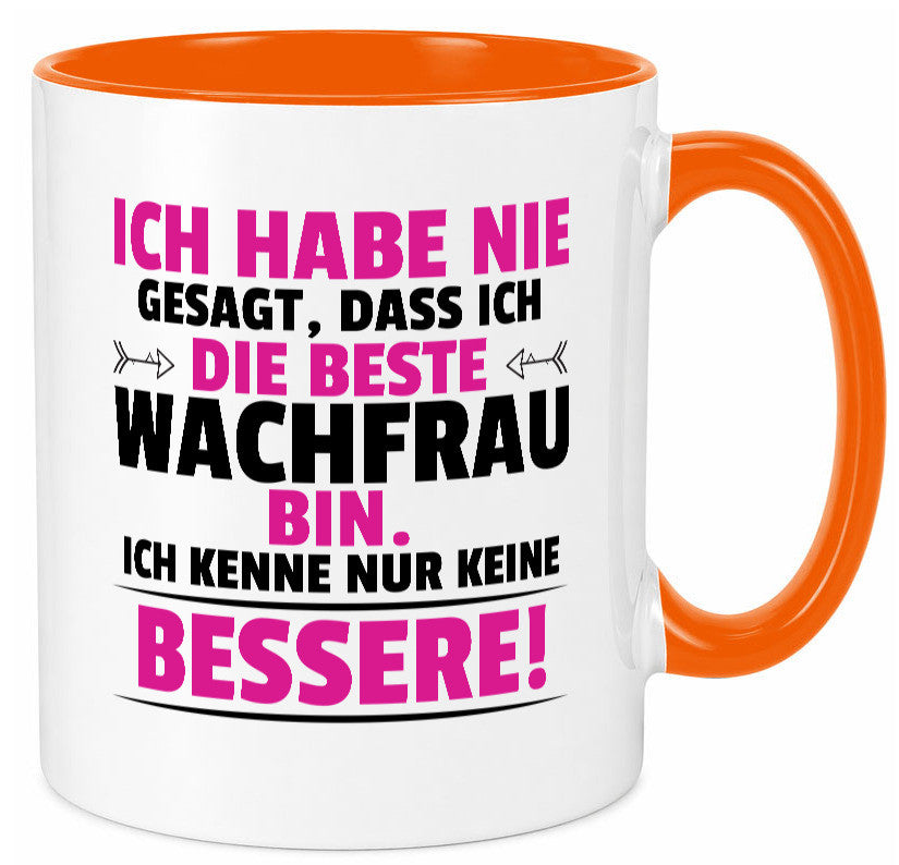 Die Beste Wachfrau | Wachpersonal Nachtwächter lustig Humor Geschenkidee Tasse
