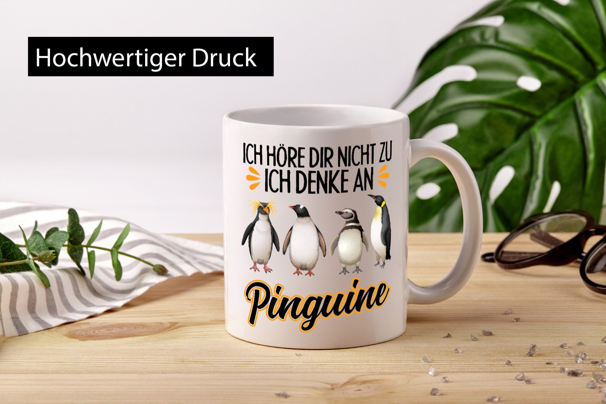 Ich denke an Pinguine Geschenkidee Humor Tasse