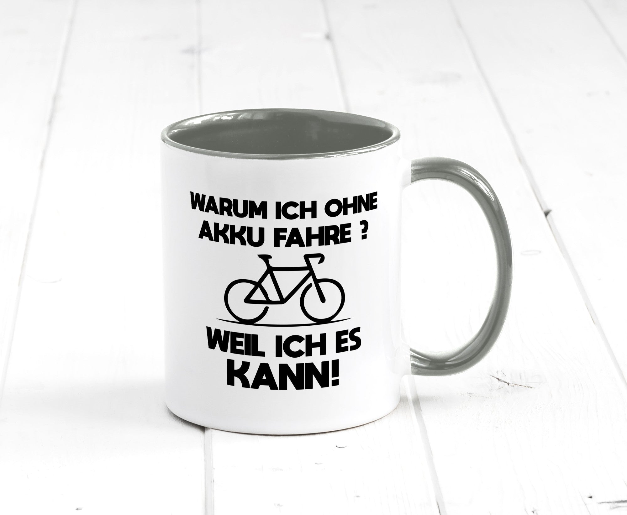 Warum ich ohne Akku fahre weil ichs kann | Radfahren Geschenk Humor