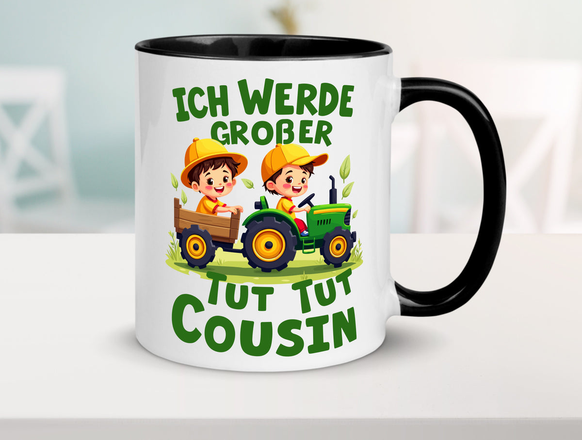 Ich werde Großer Cousin | Familie Bauer lustiger Spruch Geschenk Geschenkidee Tasse