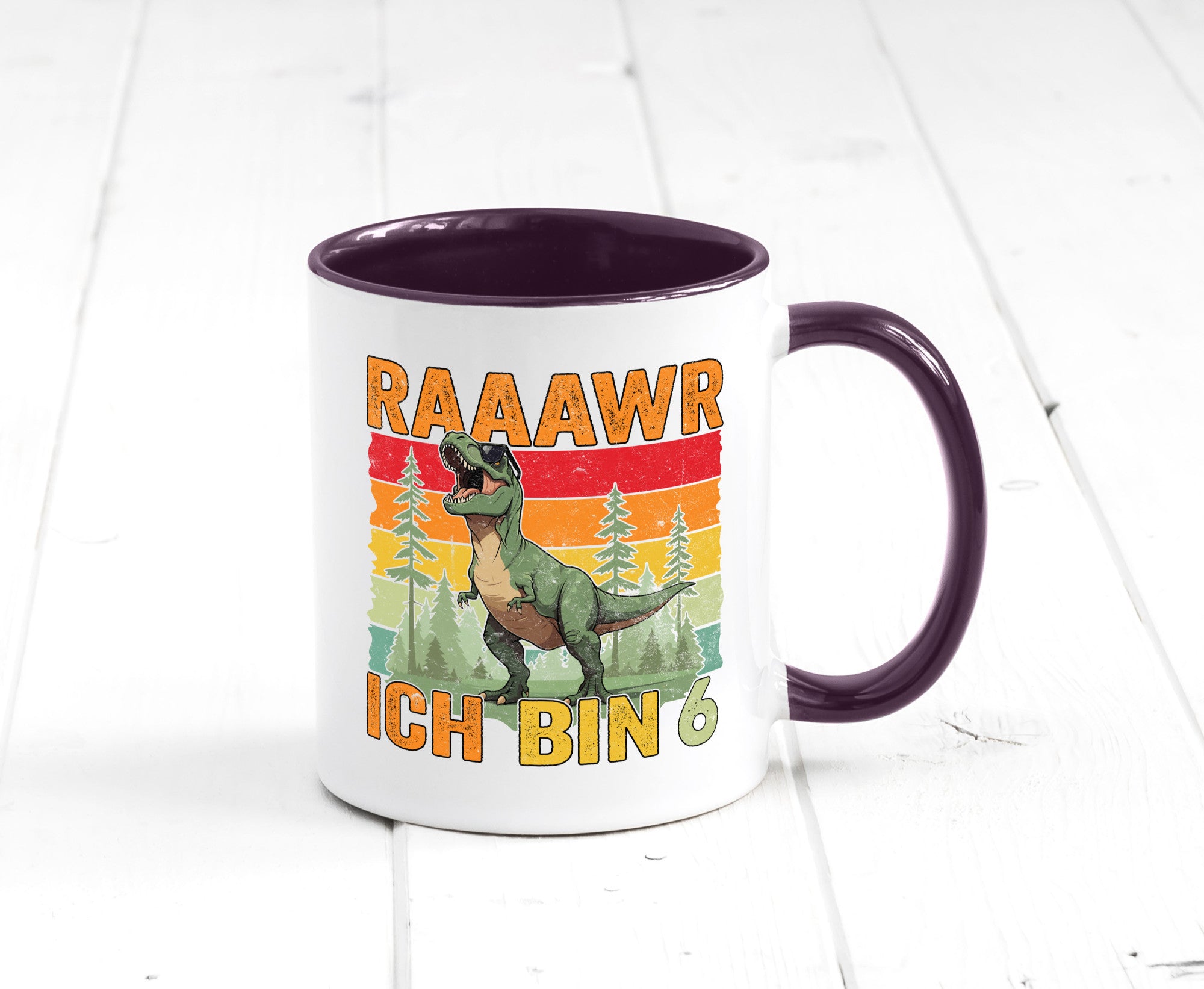6. Geburtstag | 6 Jahre rarrrr ich bin Dinosaurier Humor Geschenkidee Tasse