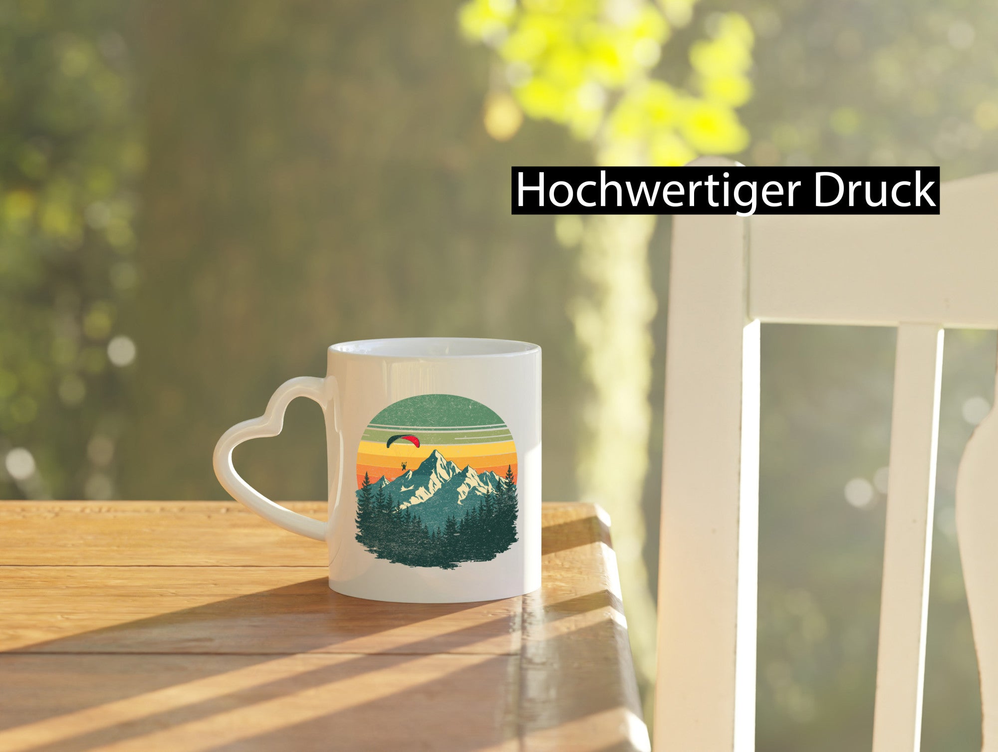 Retro Fleitschirmfliegen über die Berge v2 lustiger Spruch Geschenk Humor