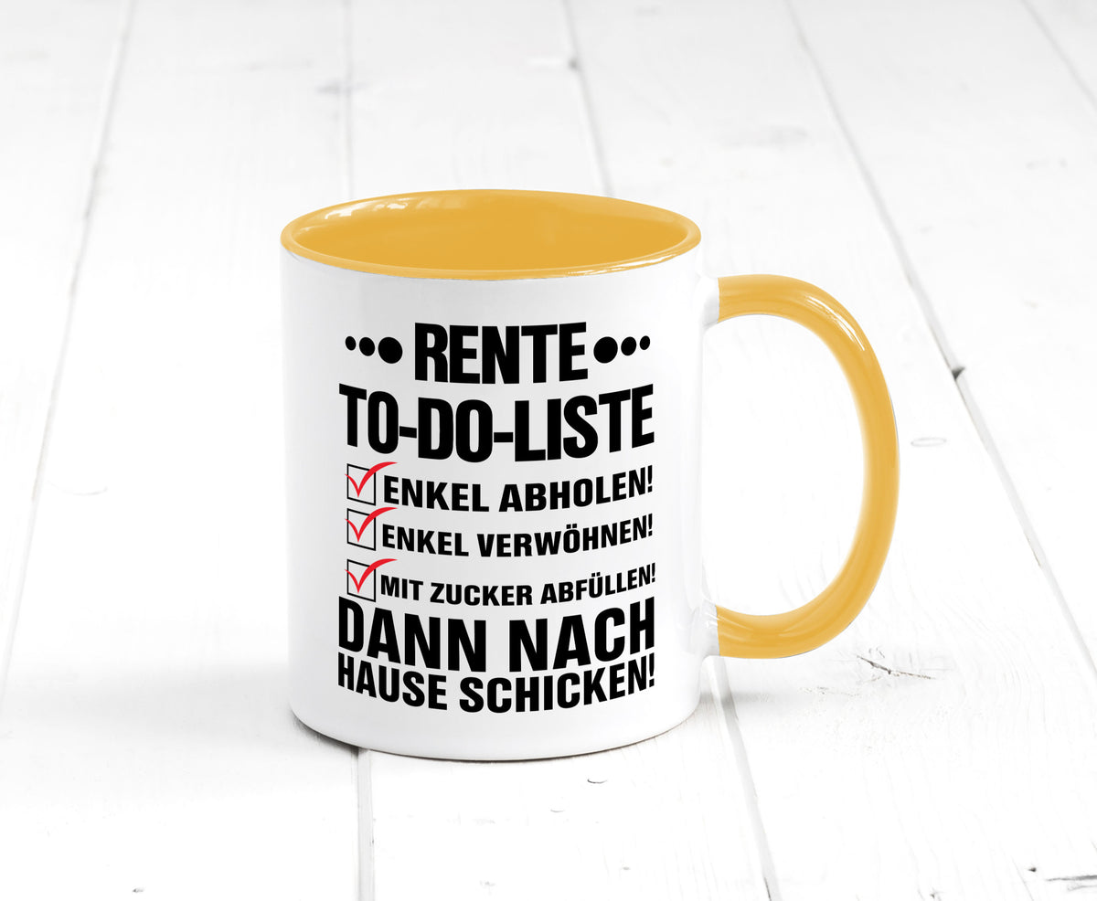 Rente To-Do-Liste | Rentner Tasse Enkel verwöhnen Geschenk Ruhestand Jubiläum