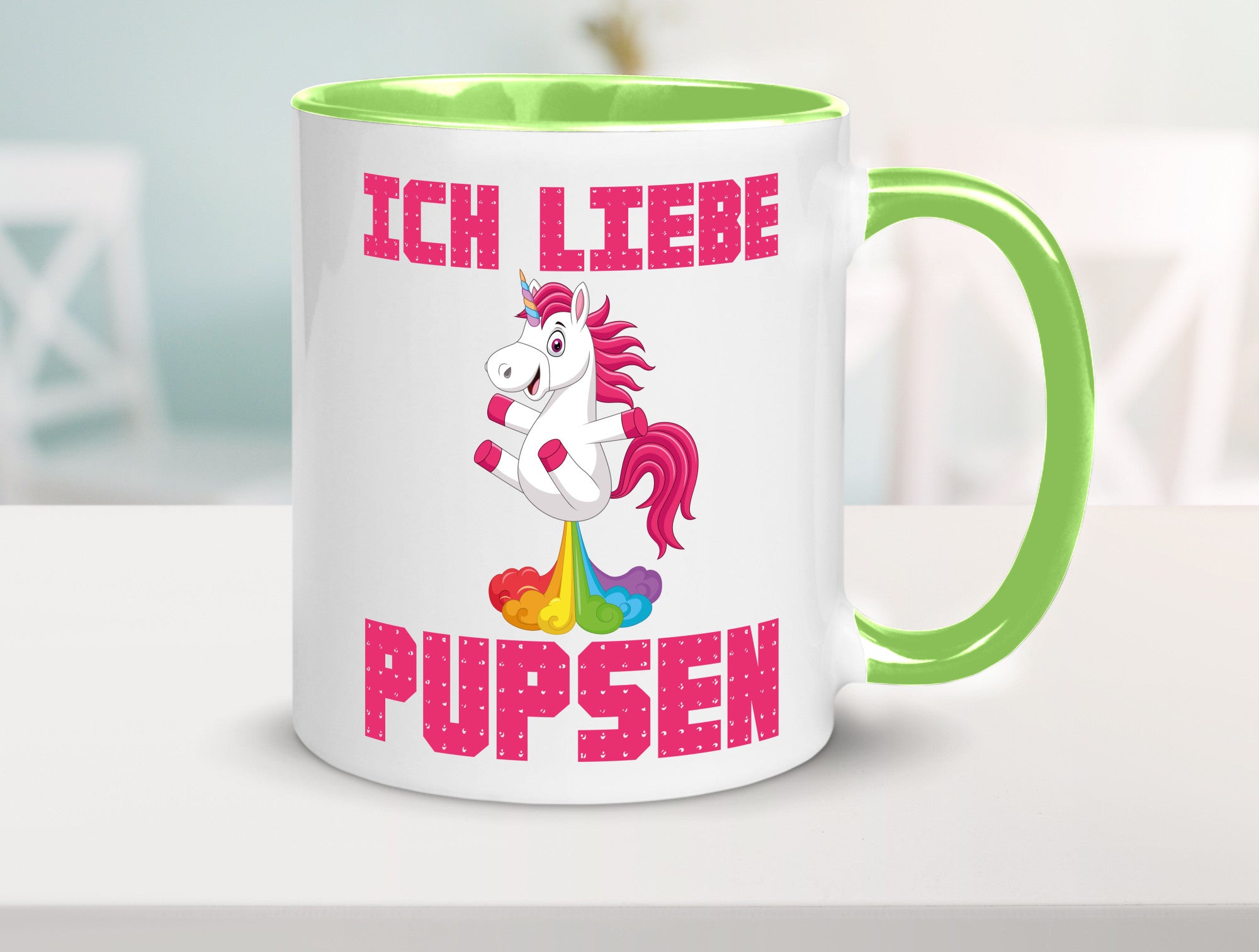 Ich liebe pupsen | Einhorn Pups lustiger Spruch Humor Geschenkidee Tasse