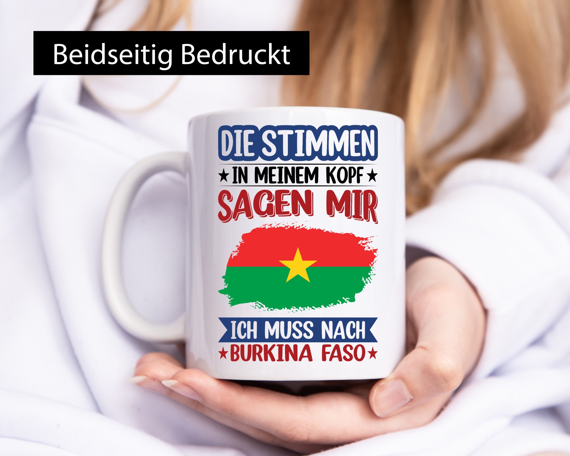 Burkina Faso | Urlaub Stimmen in meinem Kopf Traumland Geschenkidee Humor Tasse