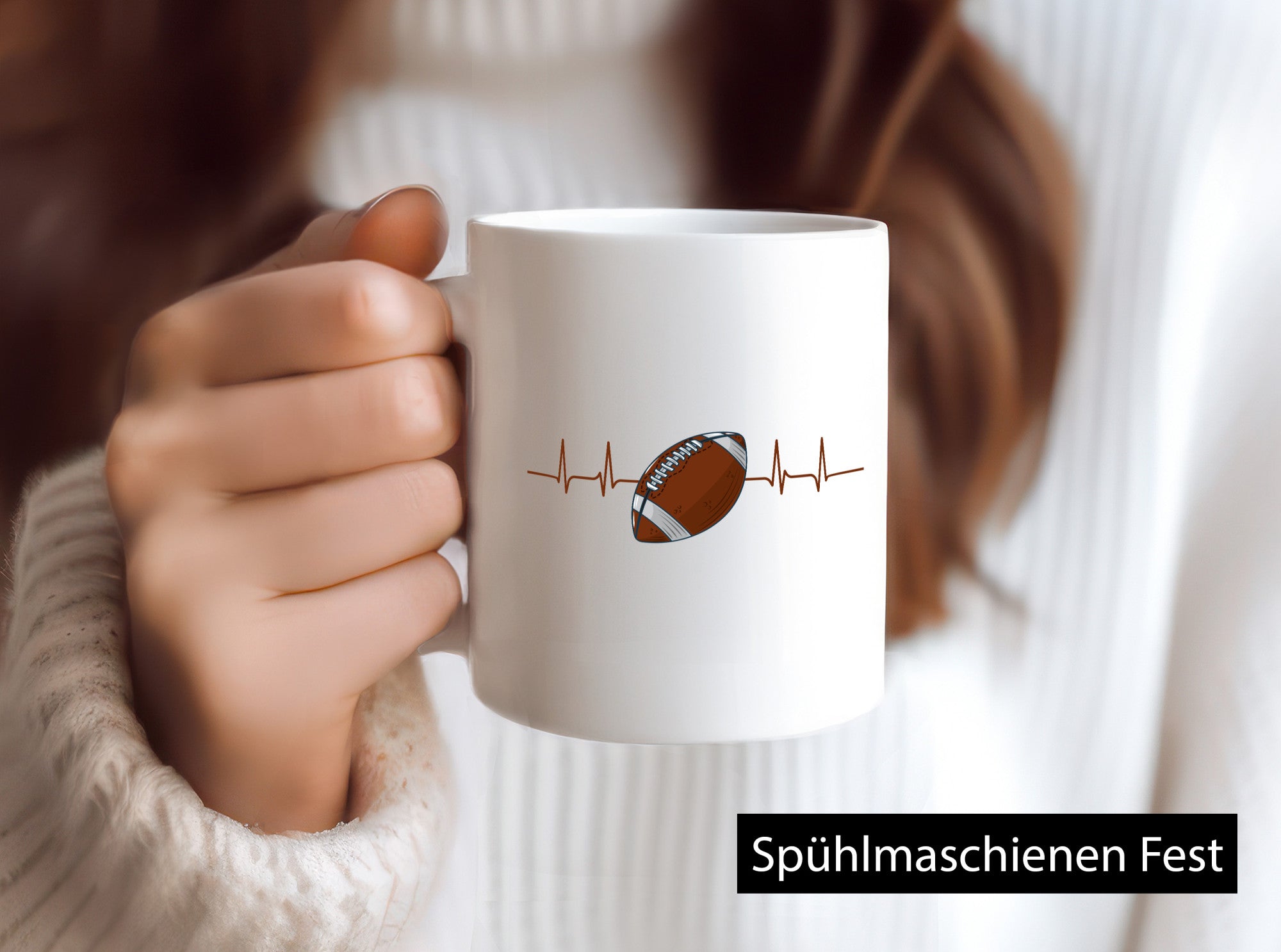 American Football Herzschlag | Footballer Superbowl Humor Geschenkidee Tasse
