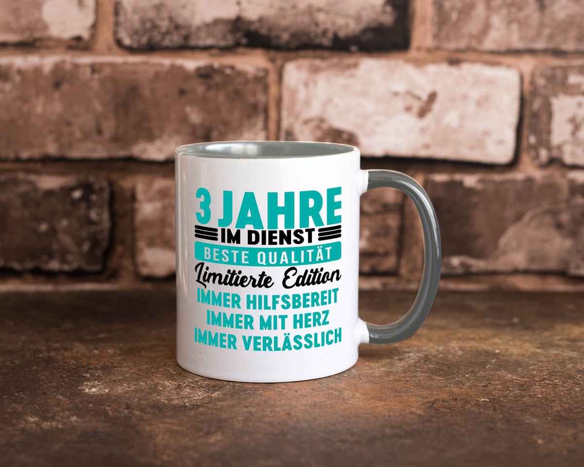 3 Jahre im Dienst | Jubiläum Arbeit v5 lustig Kollegen Büro Geschenk Tasse
