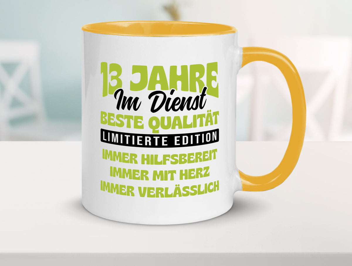 13 Jahre im Dienst | Jubiläum Arbeit v4 lustig Kollegen Büro Geschenk Tasse