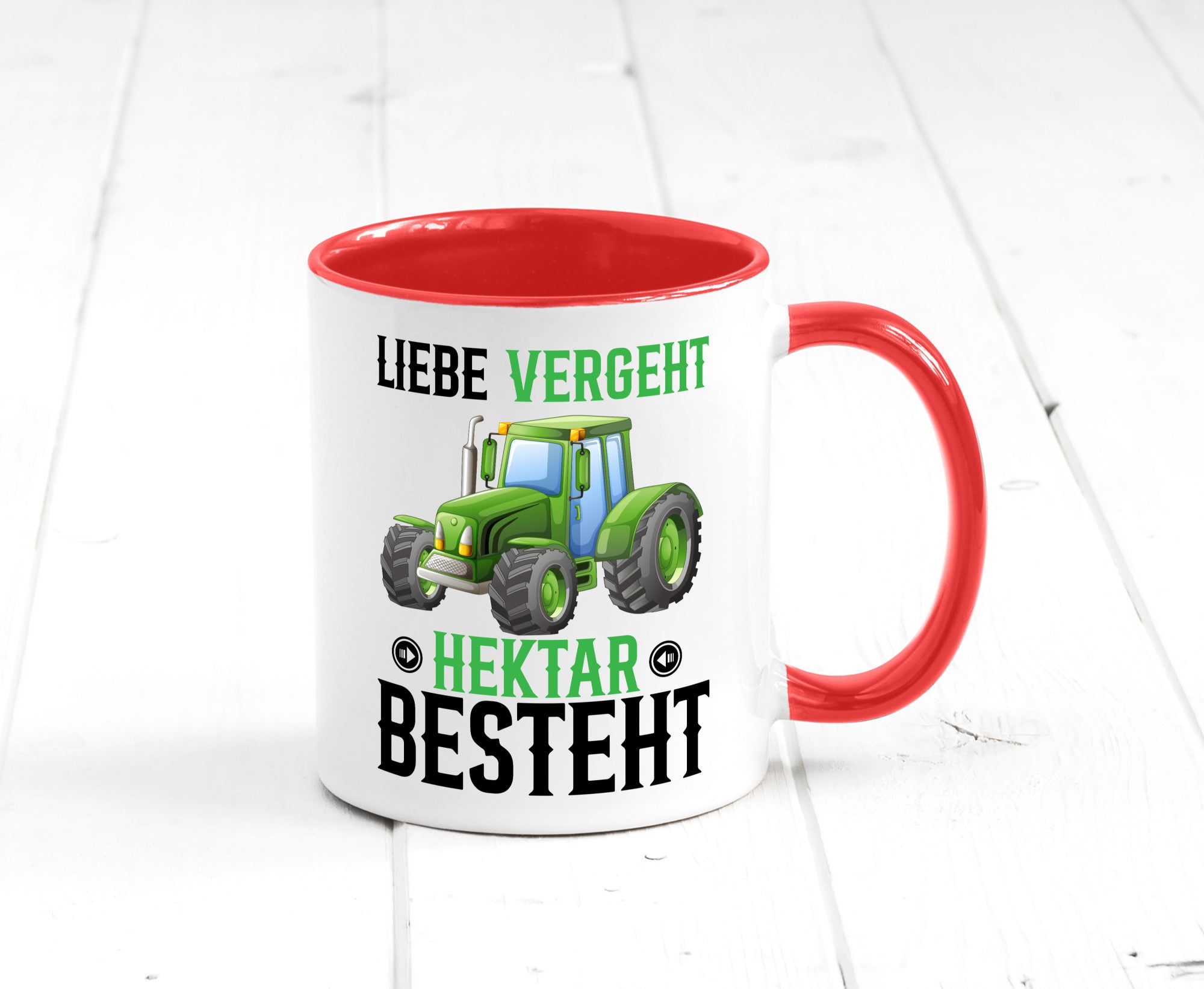 Liebe vergeht Hektar besteht | Traktor Bauer landwirt Humor Geschenkidee Tasse