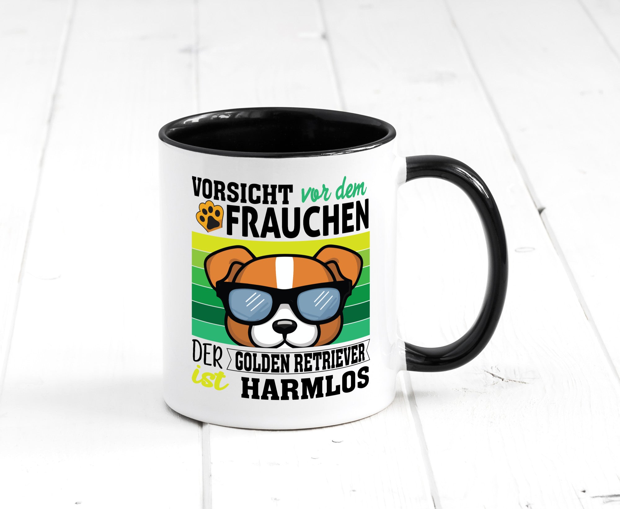 Vorsicht vor dem Frauchen Golden Retriever ist Harmlos lustiger Spruch Geschenk
