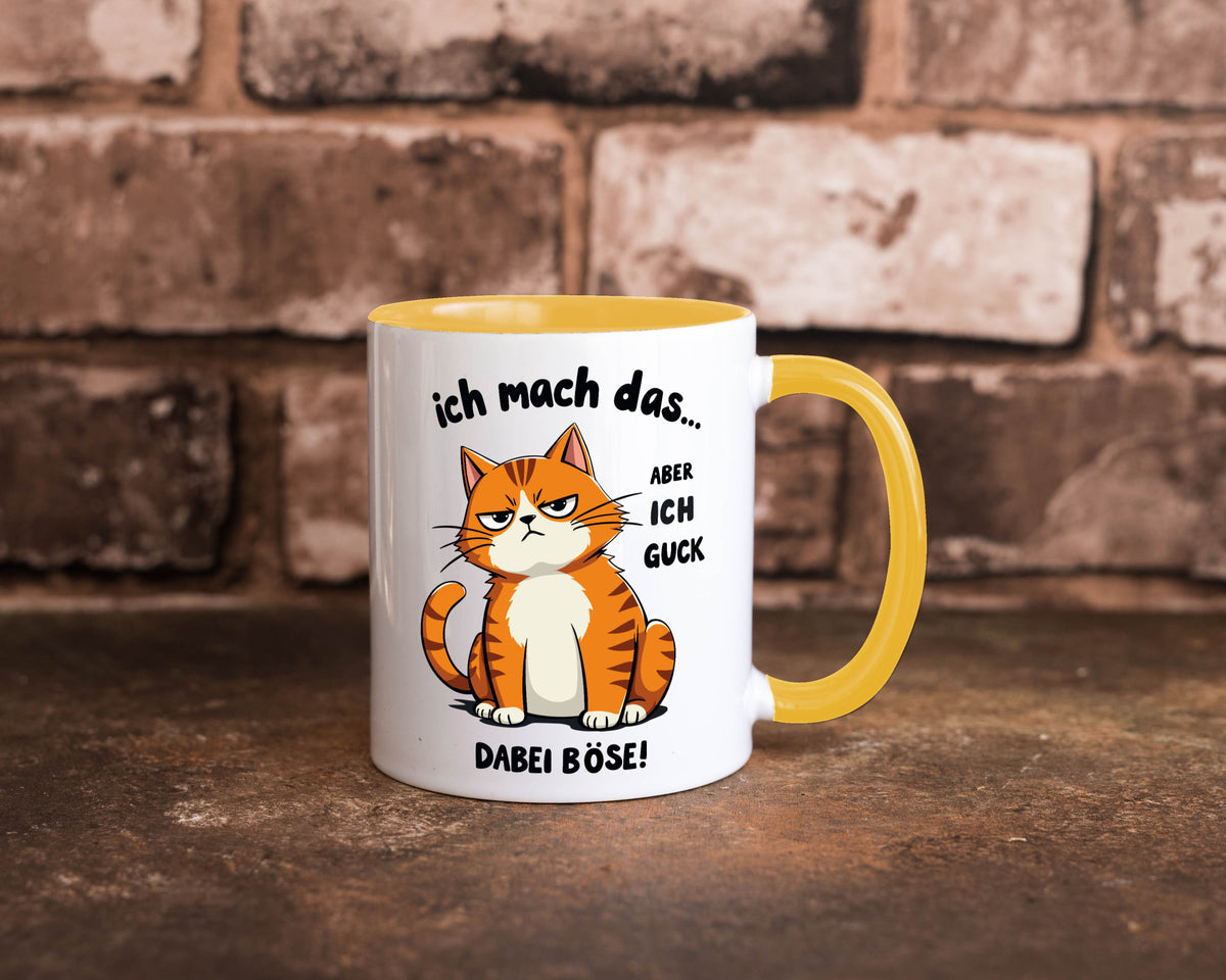 Ich guck dabei Böse | Katze Ironie Geschenk Tierliebhaber Humor lustiger Spruch Tasse