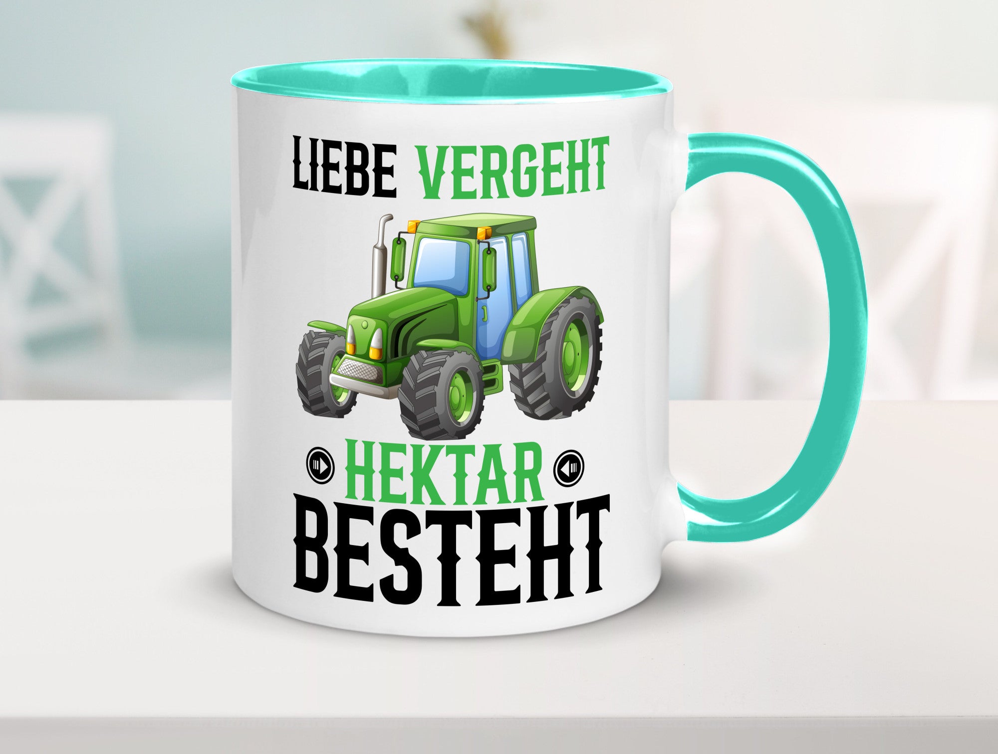 Liebe vergeht Hektar besteht | Traktor Bauer landwirt Humor Geschenkidee Tasse