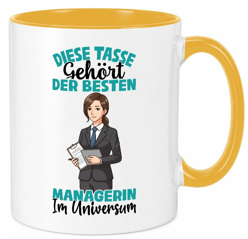 Im Universum: Managerin | Management Geschenkidee Humor Tasse