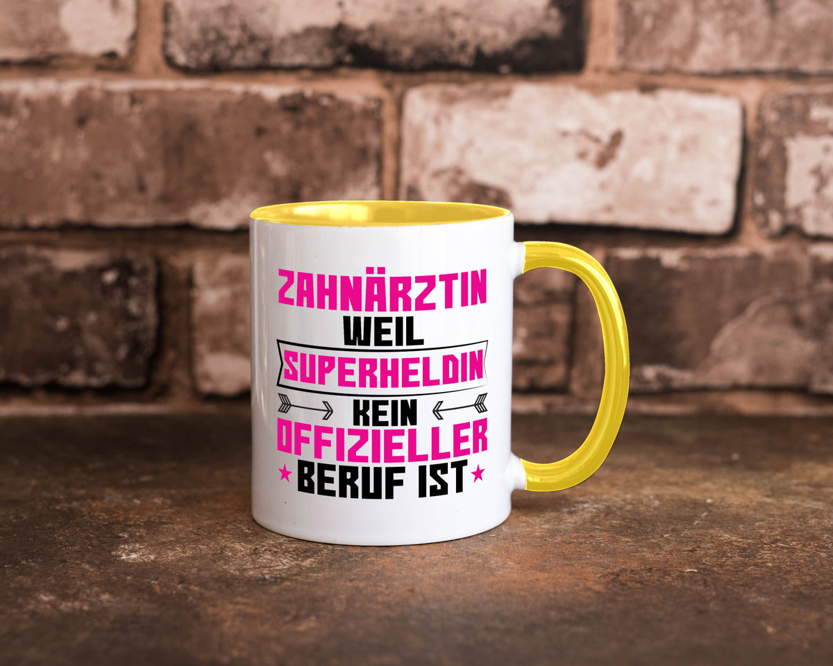 Superheldin Zahnärztin | Zahnmedizin Beruf Geschenkidee Arbeit Kollegen Büro Tasse