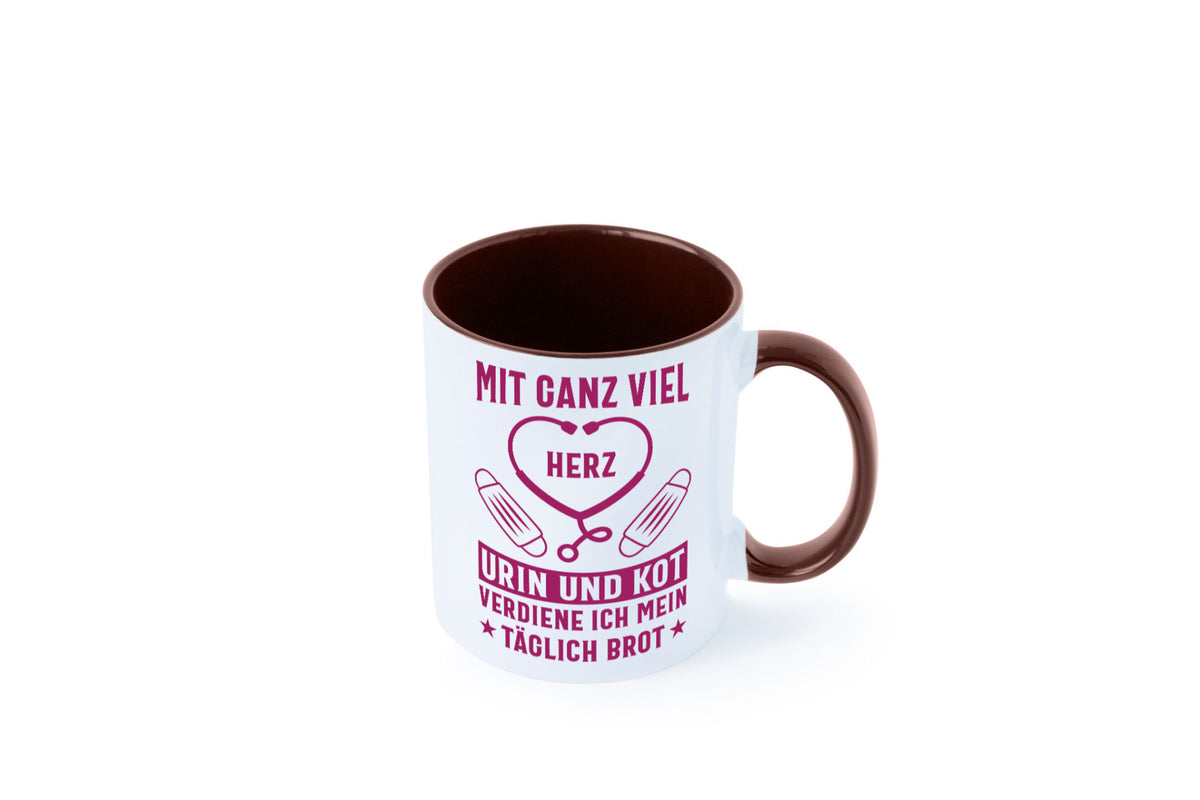 Herz, Urin, Kot, damit verdien ich mein Brot | Stethoskop Geschenk Humor Tasse