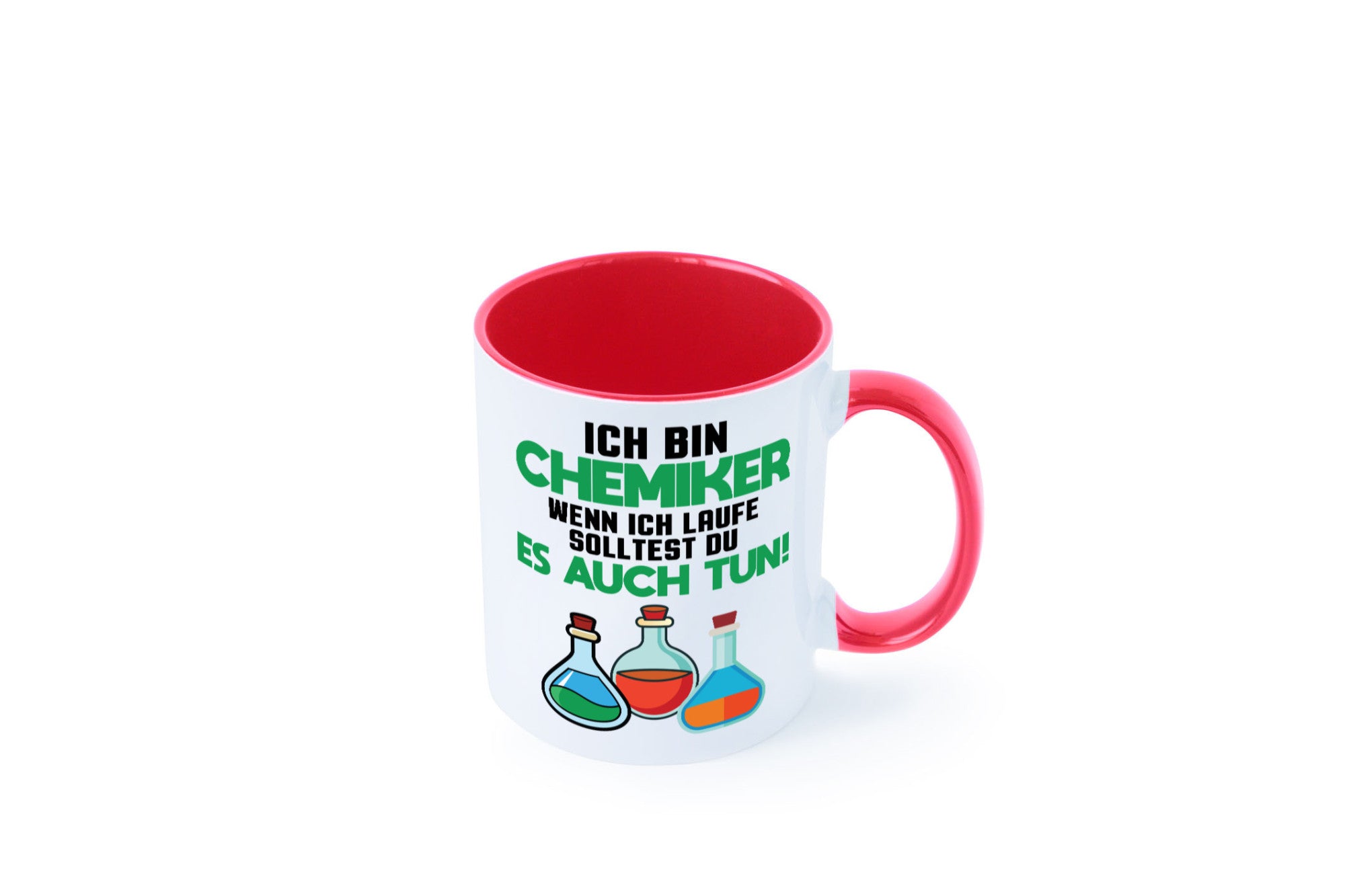 Ich bin chemiker wnen laufe solltest du es auch tun Humor Geschenkidee Tasse