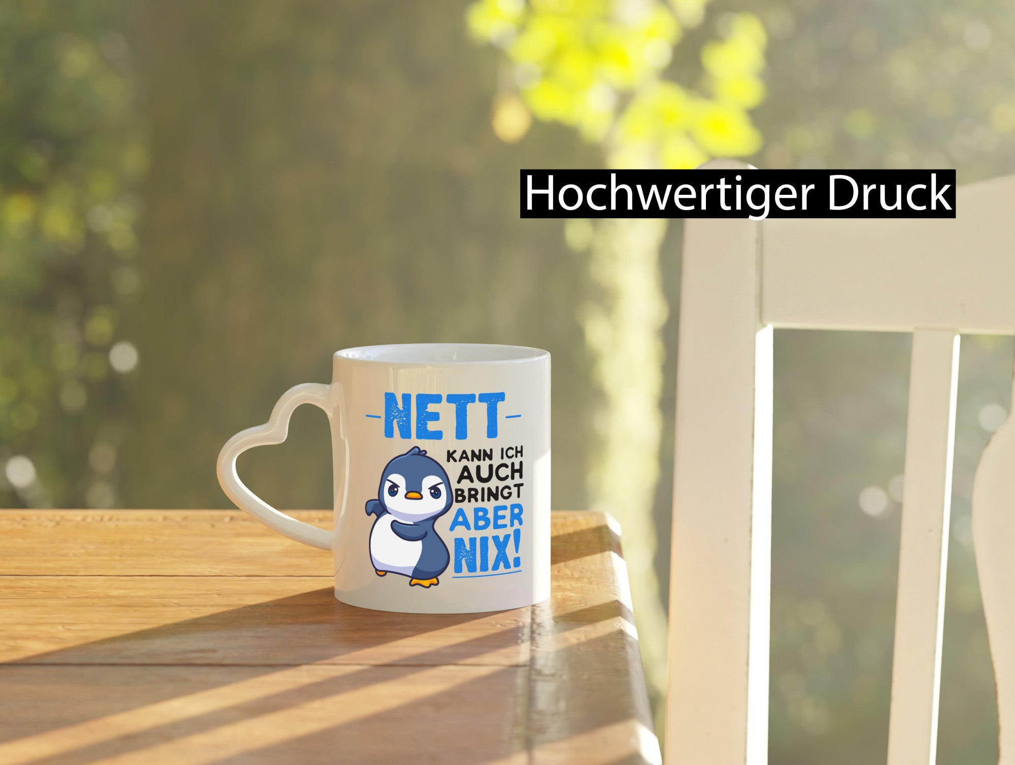 Nett kann ich auch | lustige Spruchtasse Pinguin Geschenk Humor Geschenkidee