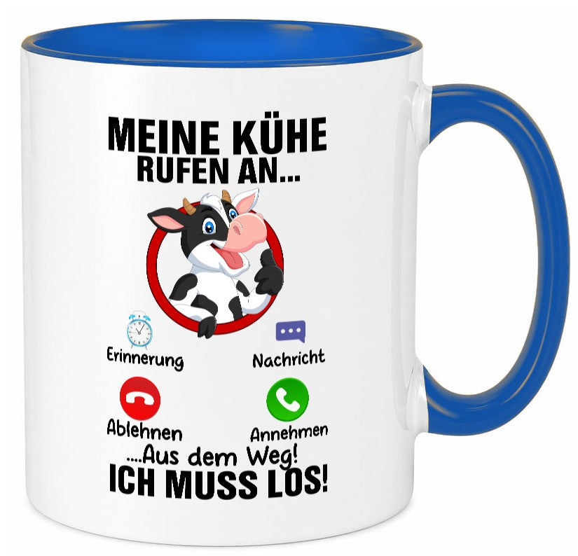 Meine Kühe rufen an | Landwirt Kuh Bauernhof Geschenk Humor Geschenkidee Tasse