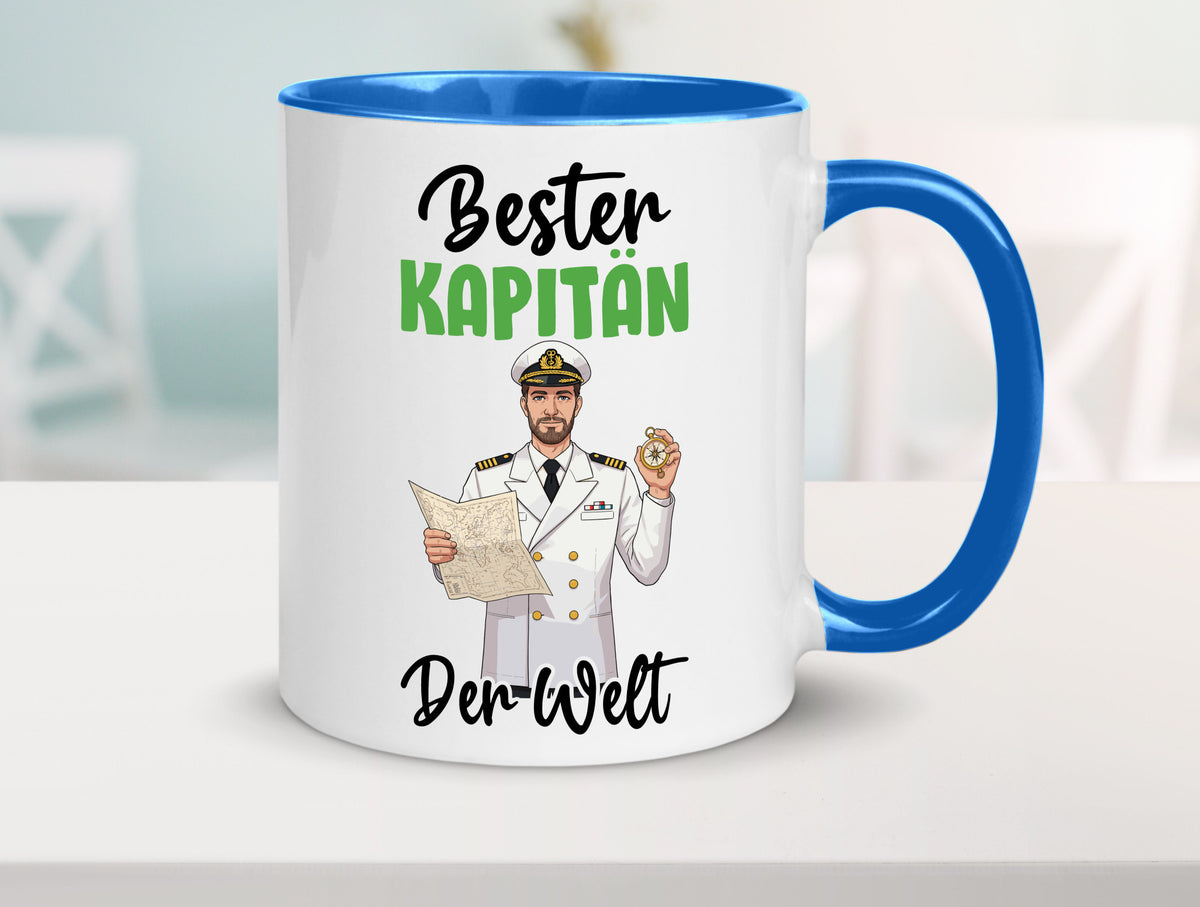 Bester Kapitän | Schiffskapitän Schiff v2 Geschenk Humor Geschenkidee lustiger Tasse