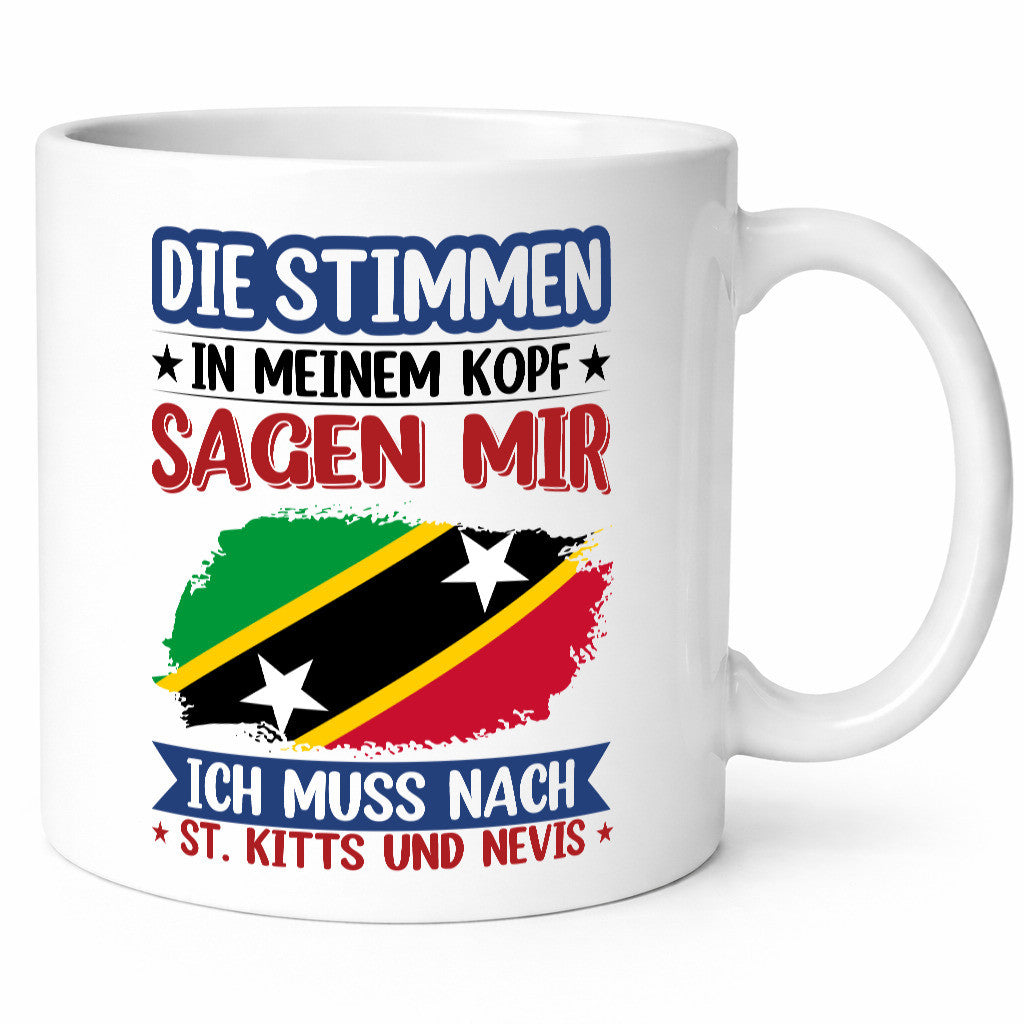 St. Kitts und Nevis | Urlaub Stimmen in meinem Kopf v2 Geschenkidee Humor Tasse