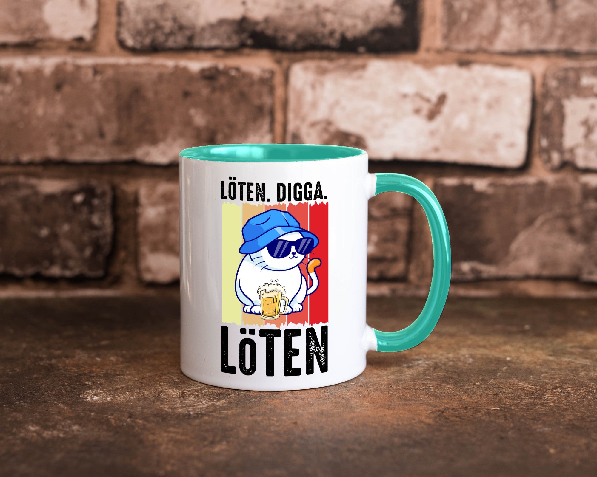 Löten Digga | Katze mit Bier Bierkatze Geschenk Tierliebhaber Humor lustiger