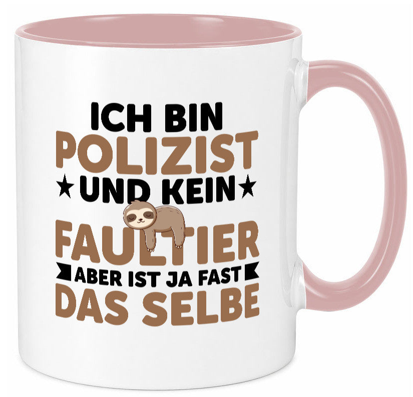 Ich bin kein Faultier: Polizist | Polizei v2 lustig Tierliebhaber Humor Tasse