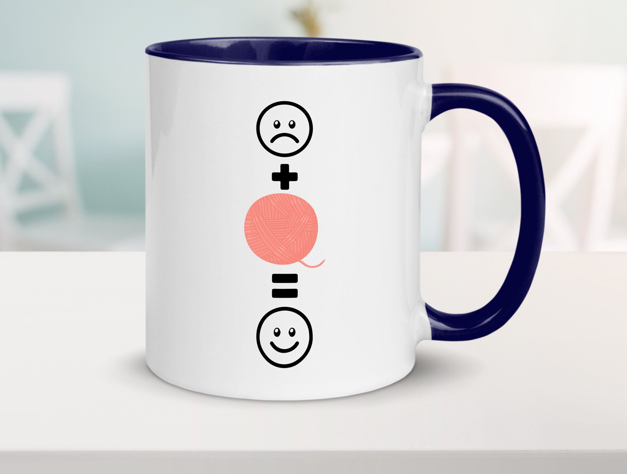 Wolle | Häkeln |Glücklich Geschenk Humor Geschenkidee lustiger Spruch Tasse