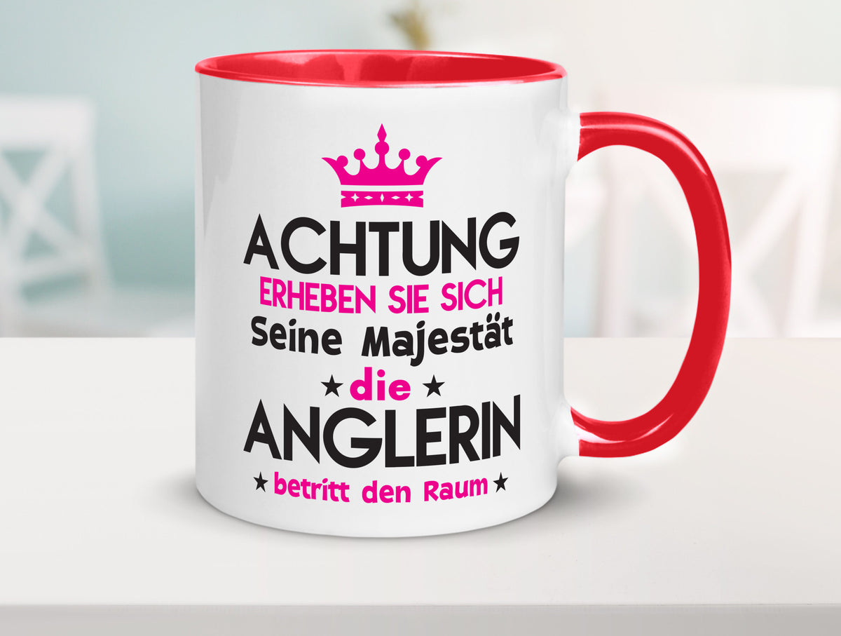 Seine Majestät Anglerin | Angeln Fischerin lustiger Spruch Geschenk Humor Tasse