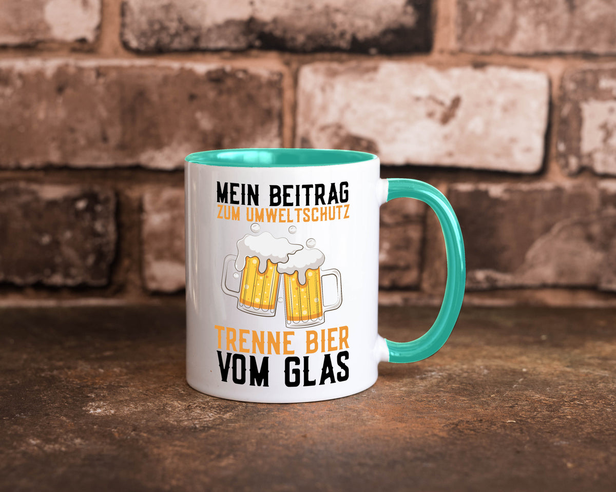 Beitrag zum Umweltschutz | Biertrinker Party Pils lustiger Spruch Geschenk Tasse