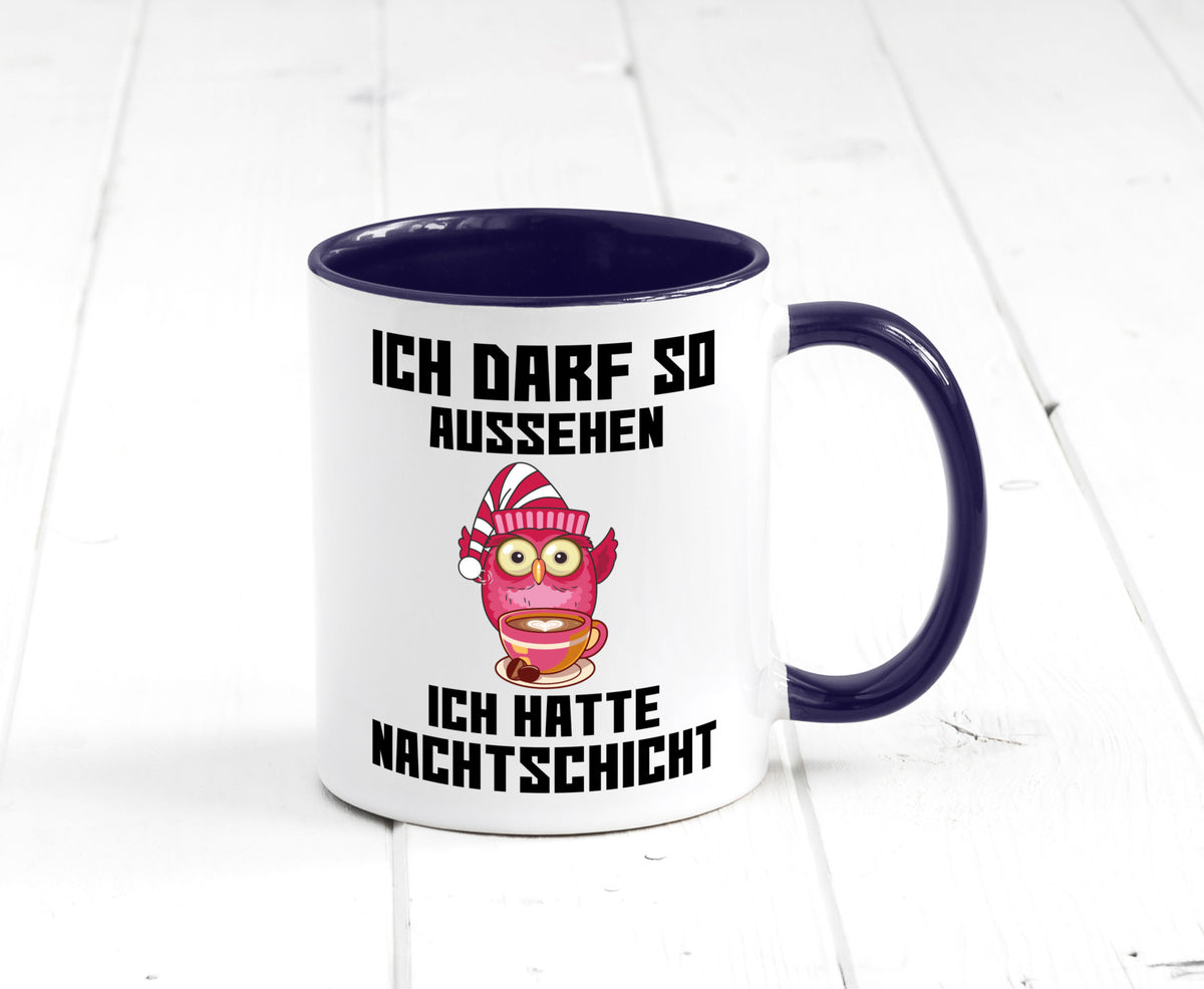 Nachtschicht Eule | Spruch Arbeit müde Nachtjob Geschenkidee Kollegen Büro Tasse