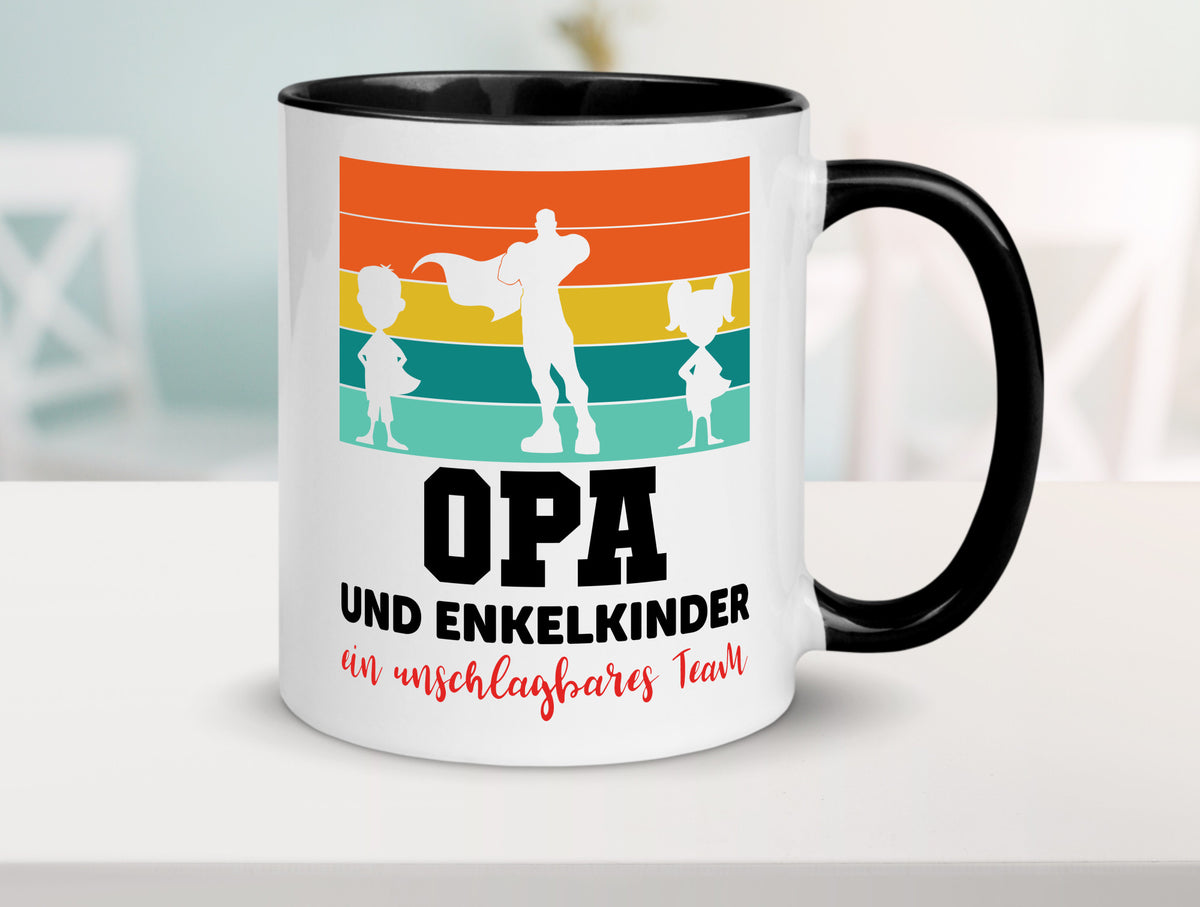 Opa und Enkelkinder ein unschlagbares Team Geschenkidee Familie Humor Tasse