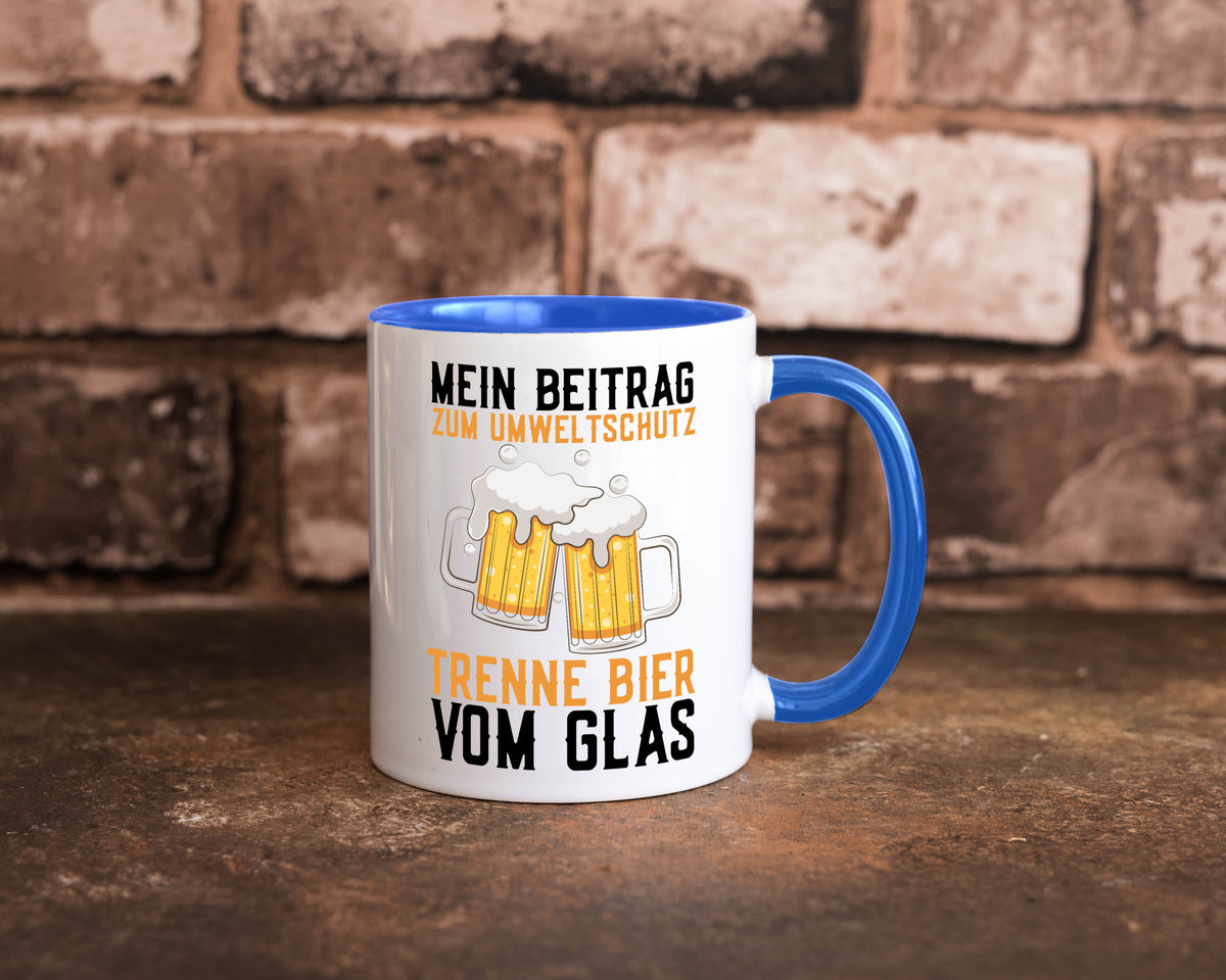 Beitrag zum Umweltschutz | Biertrinker Party Pils lustiger Spruch Geschenk Tasse