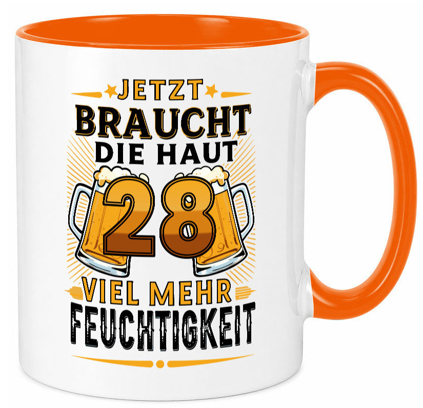 28 braucht die haut mehr Feuchtigkeit | 28. Geburtstag Humor Geschenkidee Tasse