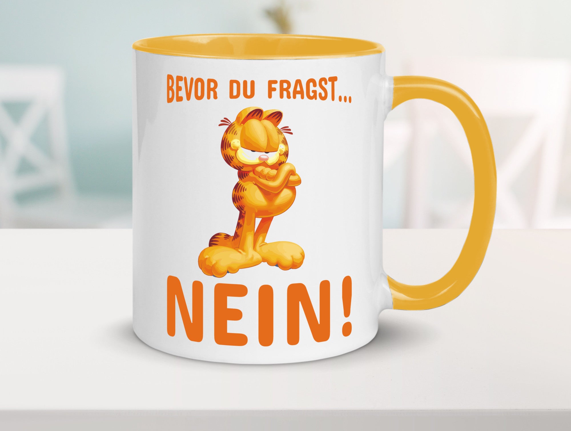 Bevor du fragst? Nein! | grimmige Katze Spruchtasse lustig Tierliebhaber Humor